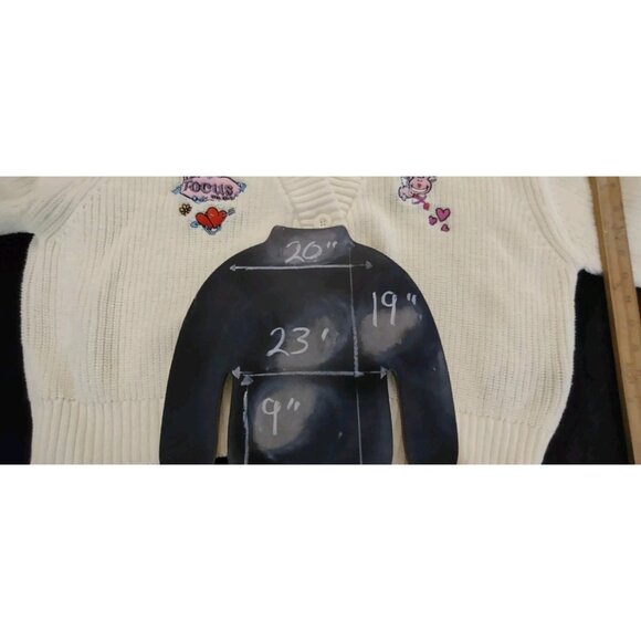 Jim Benton Broken Promises It's Happy Bunny “Let’s Focus On Me” Crop Cardigan L - Picture 13 of 13